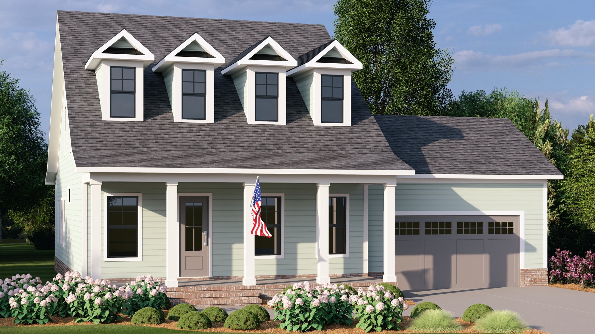 custom coastal cottage floor plan with one level living