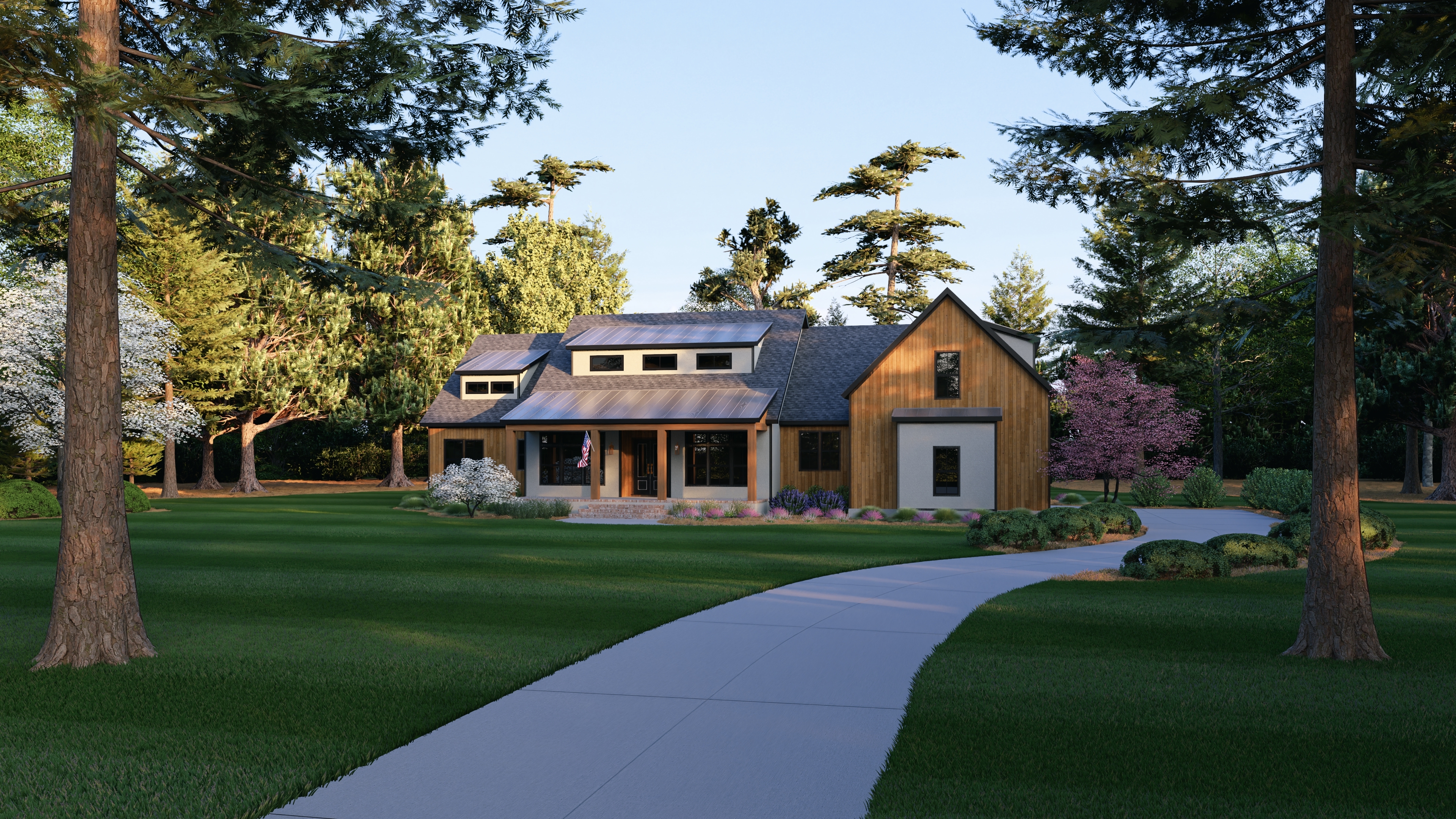 Custom home with durable siding materials